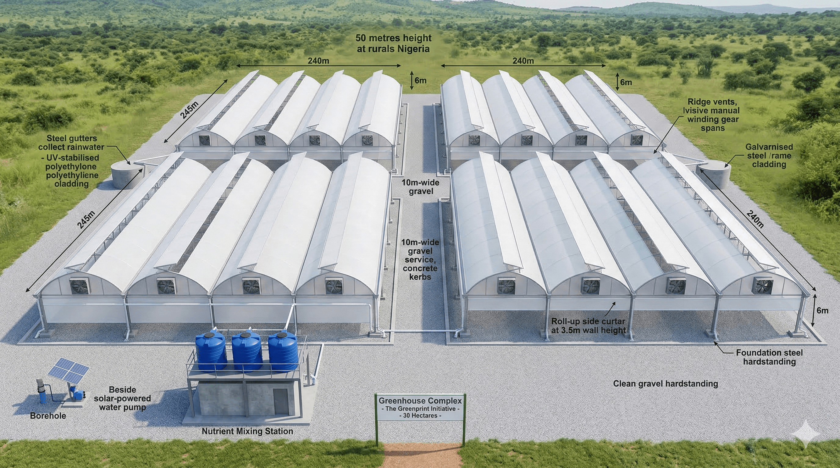 The greenhouse complex